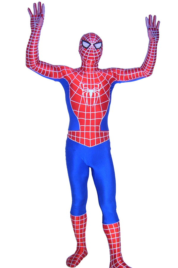 Halloween Costumes Plus size Red and Blue Spiderman Zentai Suit - Click Image to Close